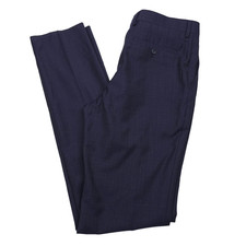 John Varvatos Crepe Melange Wool Street Suit Pants Mens 36R Slim Navy Blue