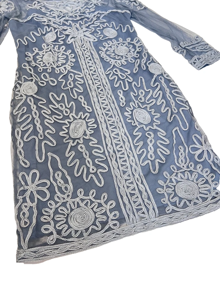 JS Collections Short Sleeve Soutache Cocktail Dress Women's sz 8 - Image 4 of 4