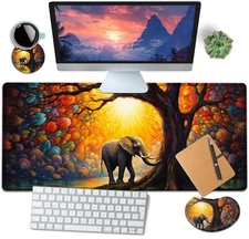 Large Mouse Pad with Mouse Wrist Rest, 31.5x11.8 in Extended Mouse Mat, Ergon...