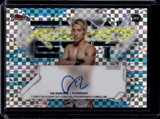 2025 Topps UFC Finest Kai Asakura Rookie Auto Blue Checkerboard Refractor #/75