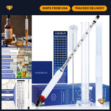 Alcohol Hydrometer Kit 0-200 Proof - Tester for Liquor, Spirits, Moonshine, Dist