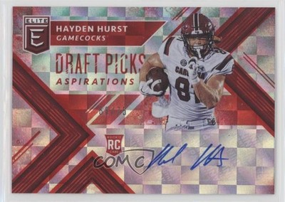 2018 Elite Draft Picks Aspirations Red 68/75 Hayden Hurst Rookie Auto RC 3wl