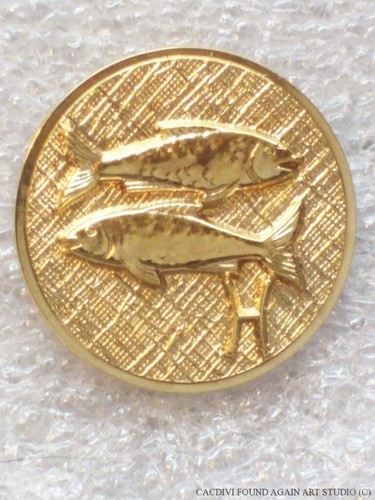 Pisces Vintage Zodiac Anson Karatclad Gold Lapel Pin or Tie Tack