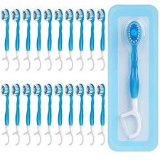 20 Count Disposable Toothbrushes with Toothpaste Individually Wrapped, 5-in-1...
