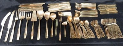 Vintage Mid-Century Thailand Bronze Brass Flatware 139 pcs. Lots Of Serving Pcs.