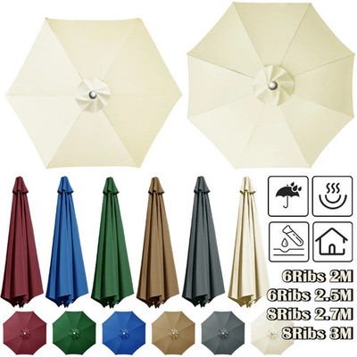 Ersatz Terrassenschirm Baldachin Tuch 6 8 Ripp Polyester Schirm Abdeckung Top Sonne