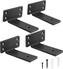 4 Pack 4 Inch Heavy Duty Black Metal Floating Shelf Brackets