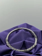 Artisan Of Bali Sarda Sterling Silver Filigree Hinged Bangle Bracelet