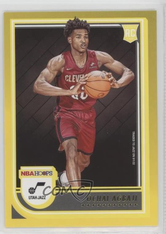 2022-23 Panini NBA Hoops Rookies Yellow Ochai Agbaji #244 15vw