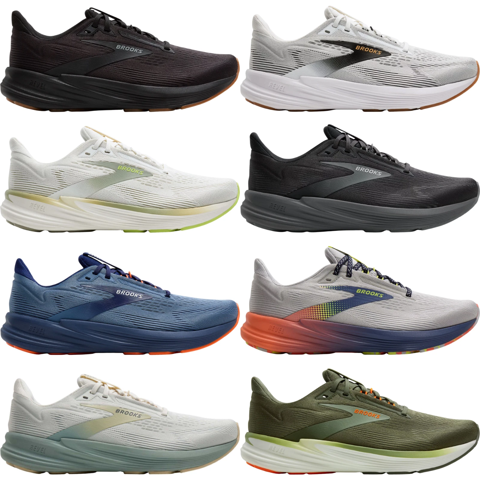 Brooks Revel 8 Men Running Shoe Size 7-14 New Colors New in Box Athletic Sneaker