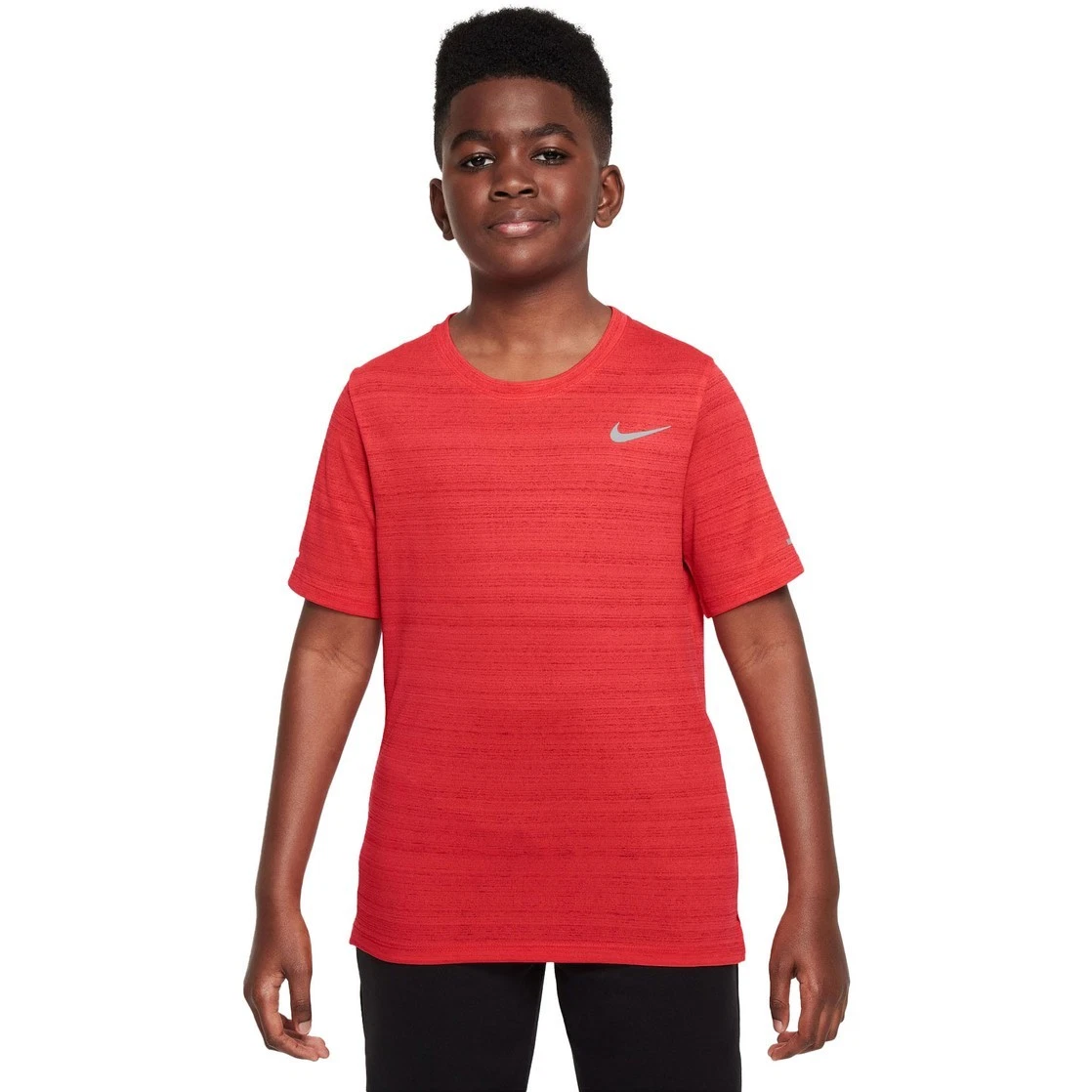 Nike DD3055-696 Miler DRI-FIT Tee Kids T-Shirt Red Training Top Size L Large