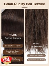 YILITE Tape in Hair Extensions 12inch 2 Dark Brown Remy Human Hair