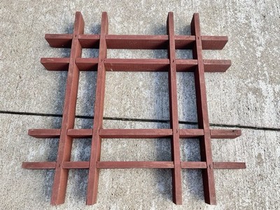 VTG MCM Wood Square Wall Trinket Display Shelf Knick Knack NL