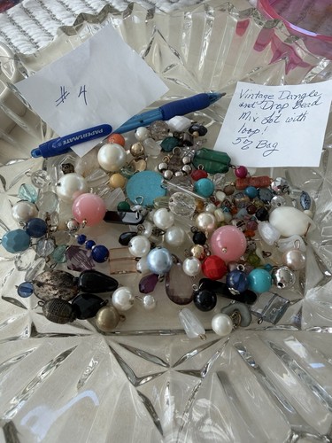 Dangle & Drop Bead Harvested Mix Lot Looped & Ready For Crafting 5 oz Bag Lot