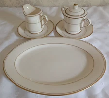 Tea Set Ultra Ivory Society 5827 Sugar Bowl Creamer Oval Serving Platter   /uis5