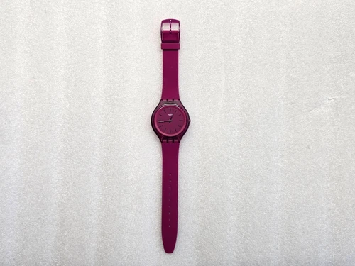 SWATCH SKINROMANCE MAGENTA DIAL MAGENTA SILICONE STRAP WOMEN'S WATCH SVUV100 NEW - Picture 2 of 14