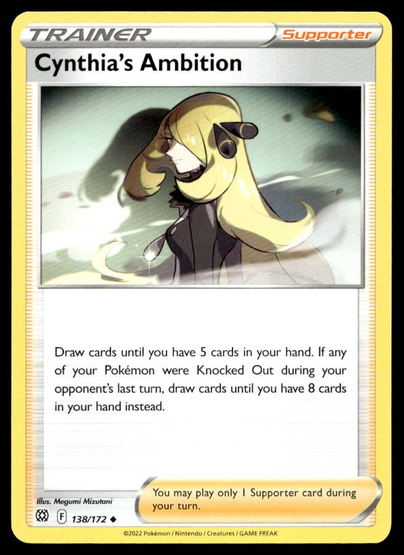 Cynthia's Ambition 138/172 Pokemon Card Brilliant Stars Uncmn Trainer LP H4