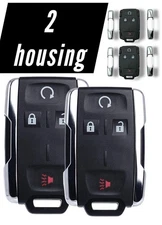 2 Case Button Pad For Chevrolet GMC Remote Keyless Key Fob Replacement Housing