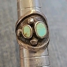Vtg Native American Sterling Silver Turquoise Ring Sz. 5