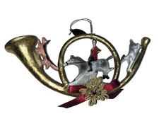 Katherine’s Collection Trumpet Fox Hunt English Country Dog Horse Red Bow