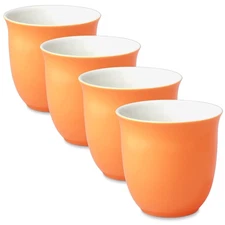 FORLIFE Japanese Teacup, 6.5-Ounce, Carrot, Set of 4