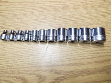 11 Snap On FS Series 3/8In Drive 6 Point SAE Shallow Sockets 081 - 281