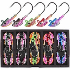 Swimbait Minnow Fish Head Jig Hook Lure Soft Plastic Bass Fishing Tackle