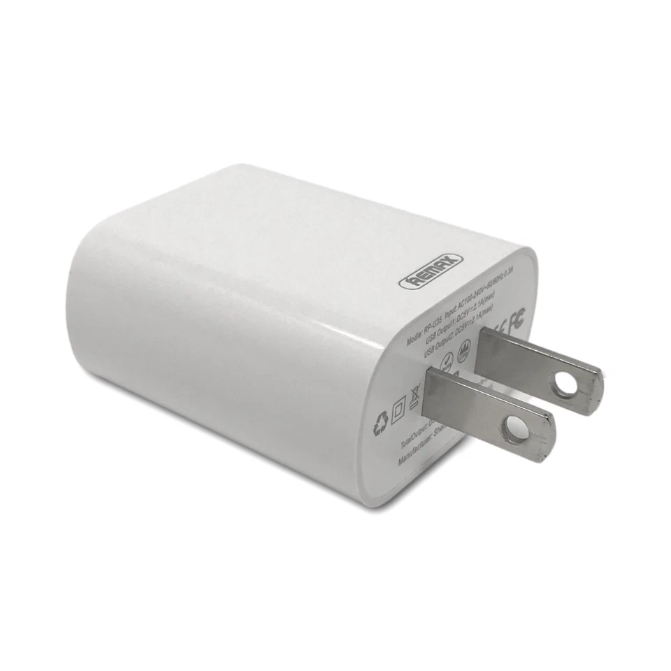 2 Pack Dual Port USB Wall Power Adaptor Charger US Standard Plug White - Image 3 of 4