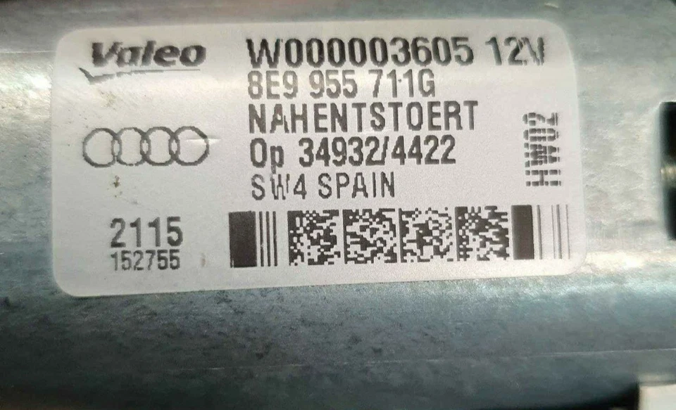 100% genuino usado VALEO para Audi A3 A4 A6 Q5 Q7 motor limpiaparabrisas trasero se adapta a A3 8P A4 B Foto 2 de 4