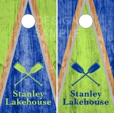 Family Name Lake House LAMINATED Cornhole Wrap Bags Skin Decal Sticker