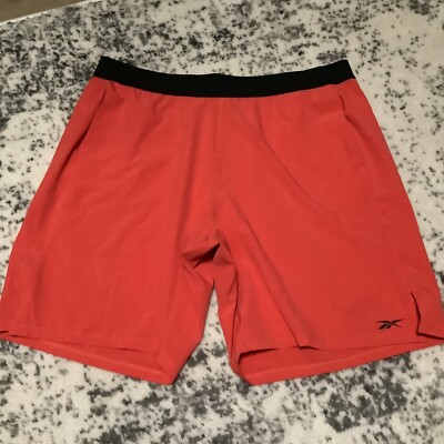 Reebok Mens Ts Speed Athletic Workout Shorts coral Sz XL 