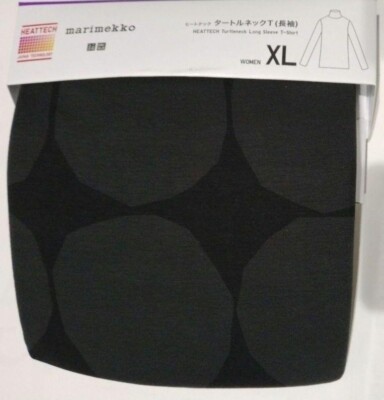 UNIQLO Marimekko HEATTECH Turtleneck T-shirts Dark gray JAPAN Size XL (US L)