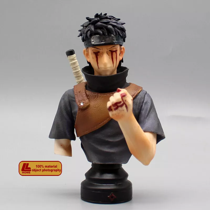 Anime ninja Shippuden Uchiha Shisui Eye bleeding Head Bust PVC Figure Toy  Gift