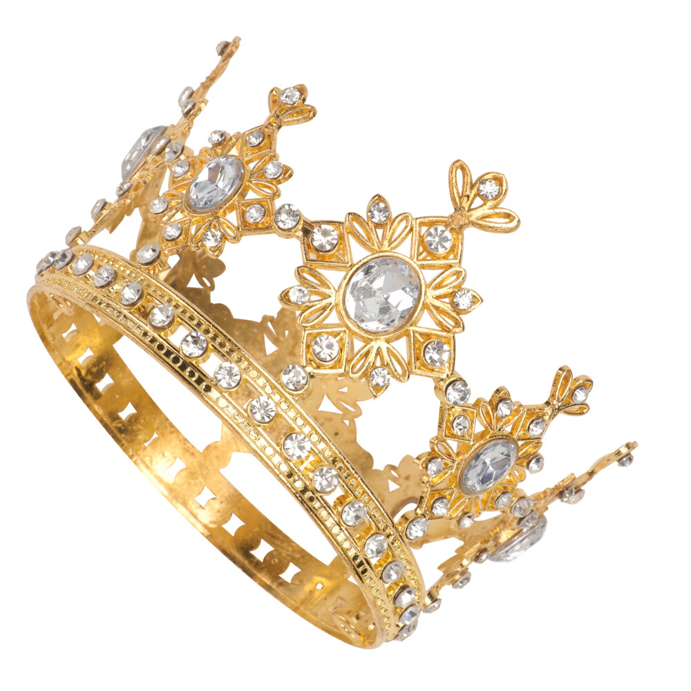 Golden King Crowns Rhinestone Kids Play Jewelry Crystal Birthday