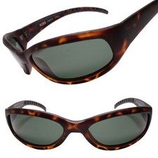 Deadstock Wraparound Sport Style Matte Tortoise Sunglasses Contoured Frame