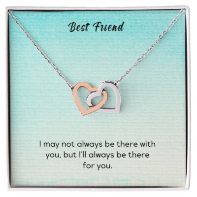 Interlink Herz HALSKETTE Damen Modeschmuck BESTE FREUNDIN Geschenk für SIE