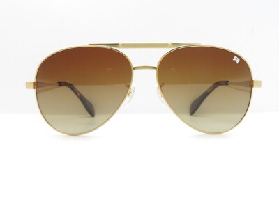 WILLIAM PAINTER THE HUGHES MEN'S TITANIUM POLARIZED AVIATOR SUNGLASSES GOLD NWD*