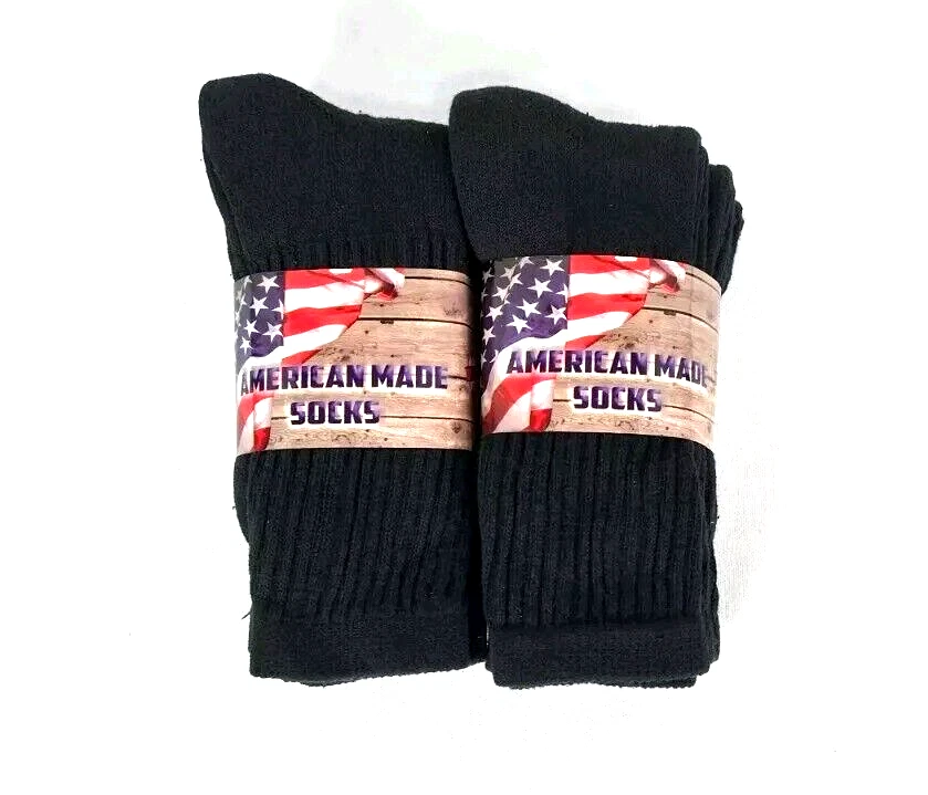 American Made Athletic Cotton Crew Socks 6 Pairs Size 9-11 US NWT