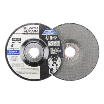 10 Pack - 4'' x 1/4'' x 5/8'' Metal Grinding Wheels T27 Discs for Angle Grinders