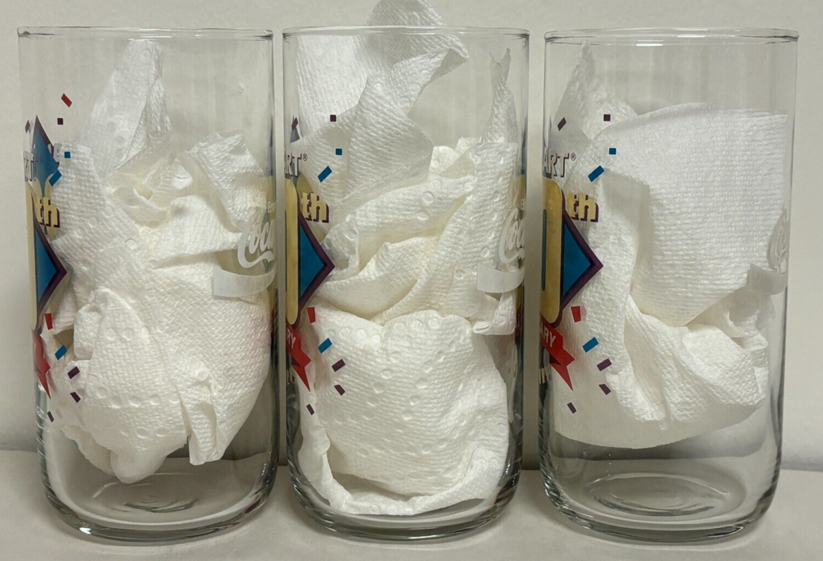 Set of 6 - Walmart 30th Anniversary Collector's Glass Cups - 1992 Glassware  | eBay