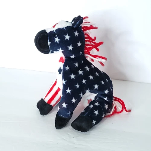 Democratic Donkey Plush Vintage Lefty Horse Red White Blue Election Voter Vote