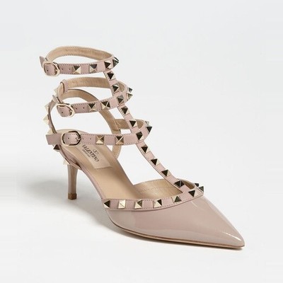 low block heels pink