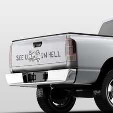 SEE U IN HELL Totenkopf Skull Auto Aufkleber Spruch Dekor Sticker #1019-90