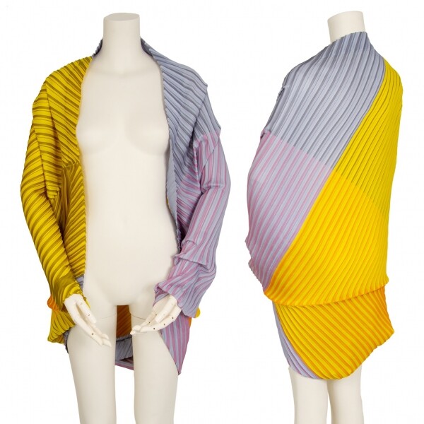 PLEATS PLEASE Striped Pleats Bolero Size F(K-108616) | eBay