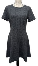 NWT Ann Taylor Short Sleeve Knit Black Dress Size 8