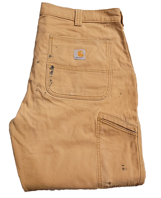 Carhartt Pants Mens 38x34 Brown Relaxed Workwear Double Knee
