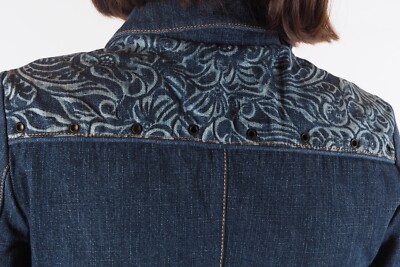 KENZO Jeans Vintage Women's Blue Zip Denim Jean Jacket size 36 Y2K