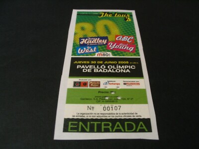HADLEY ( SPANDAU BALLET ) ABC GO WEST PAUL YOUNG TICKET TOUR BADALONA 2005 GLUED