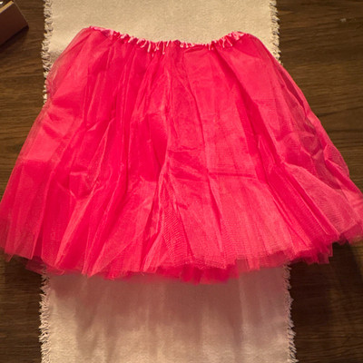 Girls Pink Tulle Tutu Skirt Set w/ Suspenders & White/Pink Socks, One Size