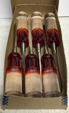 Vintage 1/4” Wood Chisel Box Of 6 NOS Unbranded Could Be Stanley ? READ